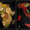 Karte svijeta napravljene od prave hrane