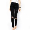 ASOS Ridley High Waist Ultra Skinny Jeans in Clean Black