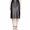 Helmut Lang Side Slit High-Waist Leather Skirt