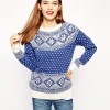 ASOS Christmas Sweater In Fairisle With Embellishment