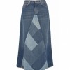 Saint Laurent Patchwork Denim Midi Skirt ($1450)