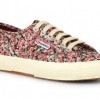 Superga 2750 Cotw Fabric 25 - Flowers Bordeaux