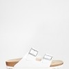 Birkenstock Arizona White Birko Flor Narrow Fit Flat Sandals