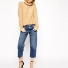 ASOS Maddox Parallel Crop Jeans With Thigh Rip, Maritime Wash ($18)