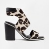 Senso Riley Leopard Pony Heeled Sandals