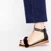 ASOS Freedom Fur Flat Sandals ($45)