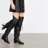 ZARA FLAT LEATHER BOOTS WITH FRINGE (1 299 HRK)