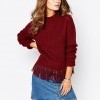 ASOS First &amp;amp; I High Neck Knitted Tassel Jumper €21.33