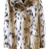 Topshop Faux Fur Oversized Animal Print Coat