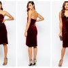 ASOS Velvet Asymmetric Bandeau Midi Dress €85.29