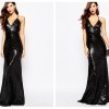 Forever Unique Plunge Sequin Fishtail Maxi dress With Cross Back €308.83