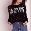 Missguided crop slogan knit nice holiday sweater black $25.50