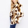 Story Of Lola Short Faux Fur Coat In Leopard Print $153.00