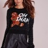 Missguided oh snap gingerbread crop christmas jumper black $30.60