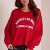 Missguided naughty or nice decisions christmas sweater crop red $30.60