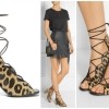 SAINT LAURENT Leopard-print calf hair lace-up sandals £550