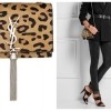 SAINT LAURENT Monogramme small leopard-print calf hair and leather shoulder bag