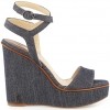 Paul Andrew  Laura Denim Wedge Sandal