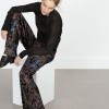 ZARA PRINTED VELVET TROUSERS