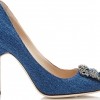 MANOLO BLAHNIK Denim Hangisi Pumps $965