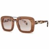 PRADA Raw wooden square-frame sunglasses  £325.00