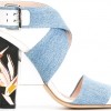 Fendi Beyond Bird of Paradise Denim &amp;amp; Leather Sandals $850.00