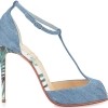 Christian Louboutin Senora Denim 100mm Red Sole Sandal (HRK 6,611.07)