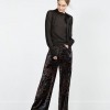 ZARA PRINTED VELVET TROUSERS