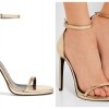 SAINT LAURENT Jane metallic lizard-effect leather sandals £530