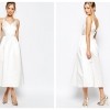 Jarlo Midi Prom Dress In Sateen With Mesh Inserts At Waist $145.00
