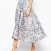 ASOS Premium Wool Full Midi Skirt in Winter Pastel €54.93