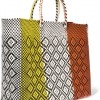 TRUSS Triptych woven raffia-effect tote £155