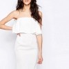 Glamorous Bandeau Dress With Frill Overlay  €30.98