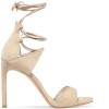 Stuart Weitzman Skydive leather trimmed suede sandal