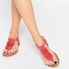 Daisy Street Coral Pom Pom Flat Sandal €18.30