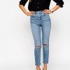 ASOS Farleigh Slim Mom Jeans in Prince Light Wash with Busted Knees £35.00