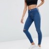 ASOS Rivington High Waist Denim Jeggings in April Wash with Rips £28.00