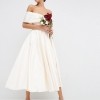 ASOS BRIDAL Off The Shoulder Bonded Sateen Debutante Dress £150.00