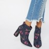 Daisy Street Floral Heeled Ankle Boots £34.99