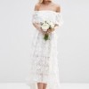 ASOS BRIDAL 3D Floral Dip Back Midi Prom Dress £180.00