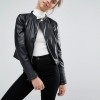 Pull&amp;amp;Bear Collarless Faux Leather Biker Jacket £32.00