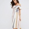 ASOS One Shoulder Ruffle Detail Sundress in Natural Fibre Stripe £38.00