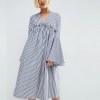 ASOS WHITE Ruffle Yoke Bell Sleeve Dress £65.00