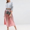 ASOS Pleated Skirt in Metallic with Sports Waistband £30.00