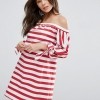 ASOS Stripe Cotton Off Shoulder Dress £35.00