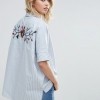 Mango Embroidered Back And Stripe Detail Shirt $61.00