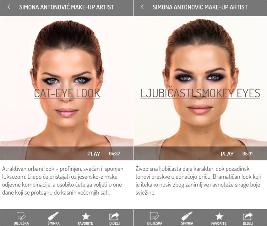 Simona Antonović make-up mobilna aplikacija