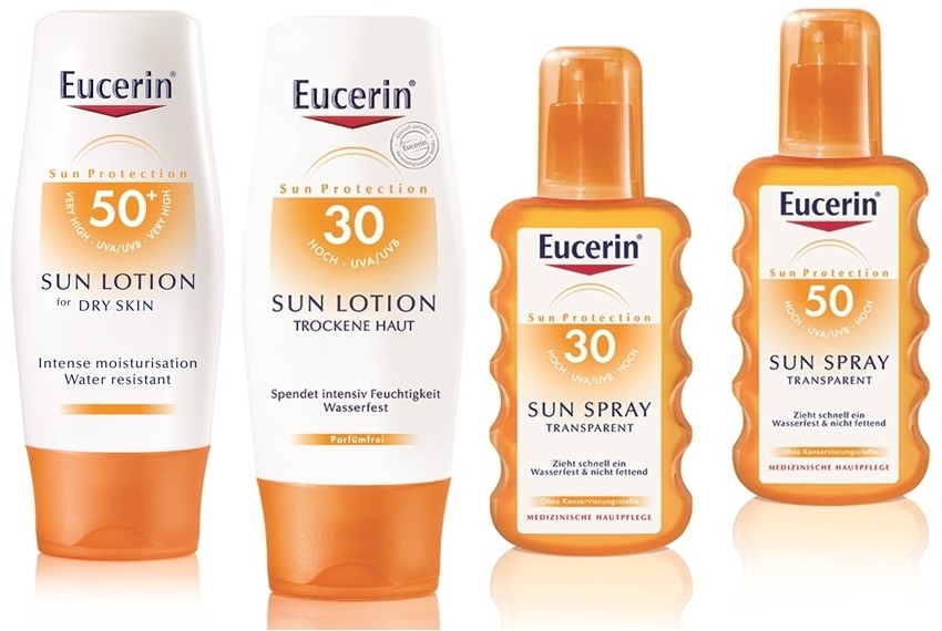 Losioni za zaštitu od sunca za suhu kožu SPF 30 i SPF 50+, 150 ml i  Transparentni sprejevi za zaštitu od sunca SPF 30 i SPF 50, 200 ml