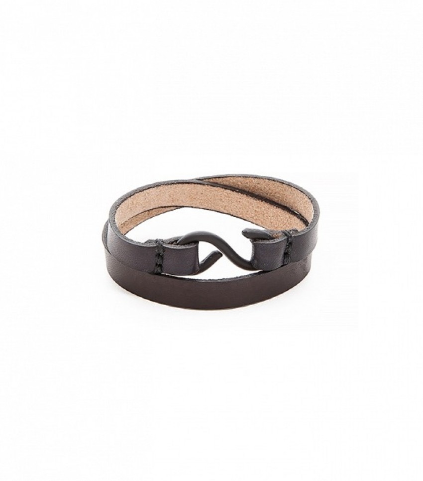 Cause and Effect Leather Double Wrap Cuff