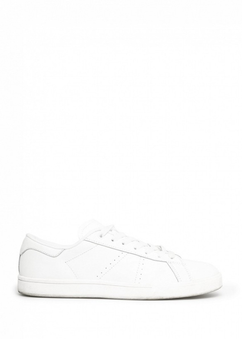 Mango Lace-Up Leather Sneakers